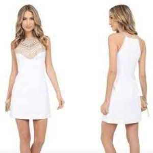 Lilly Pulitzer Resort White and Gold Pearl shift